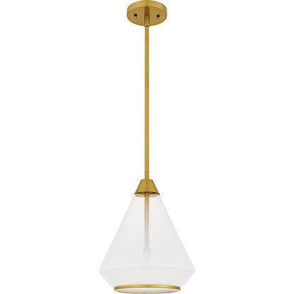 Haze 1Light Mini Pendant, Brushed Gold/Clear Ombre Glass