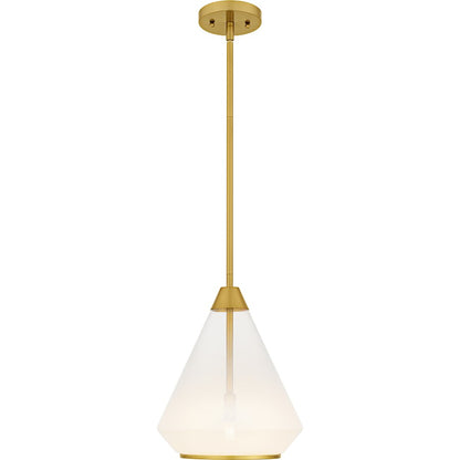 Haze 1Light Mini Pendant, Brushed Gold/Clear Ombre Glass