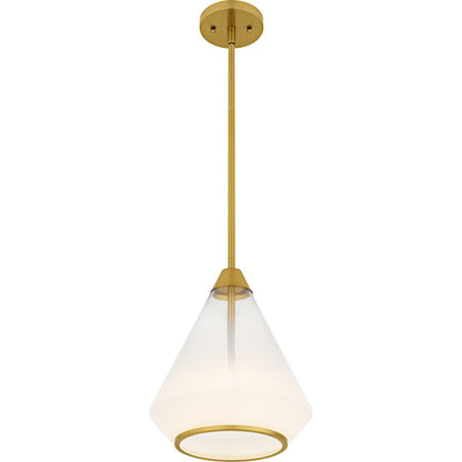 Haze 1Light Mini Pendant, Brushed Gold/Clear Ombre Glass