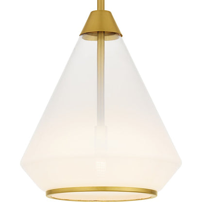 Haze 1Light Mini Pendant, Brushed Gold/Clear Ombre Glass