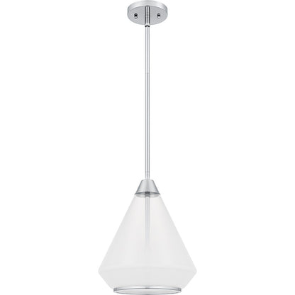 Haze 1Light Mini Pendant, Polished Chrome/Clear Ombre Glass