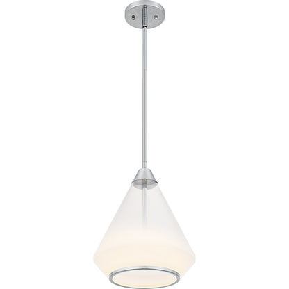 Haze 1Light Mini Pendant, Polished Chrome/Clear Ombre Glass