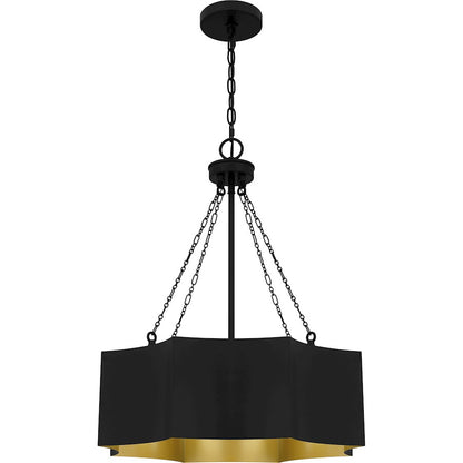 Quoizel Zyler 4 Light Pendant, Matte Black/Metal - QP6755MBK