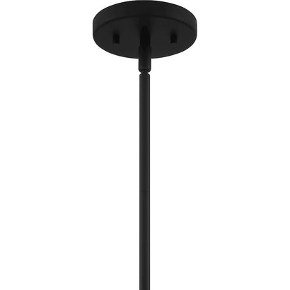 Arlo 1 Light Pendant, Matte Black/Clear Opal Glass