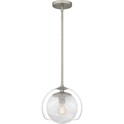 Quoizel Eslinger 1Lt Mini Pendant, Nickel/Clear/Cloud Inside/Clear - QPP6774BN