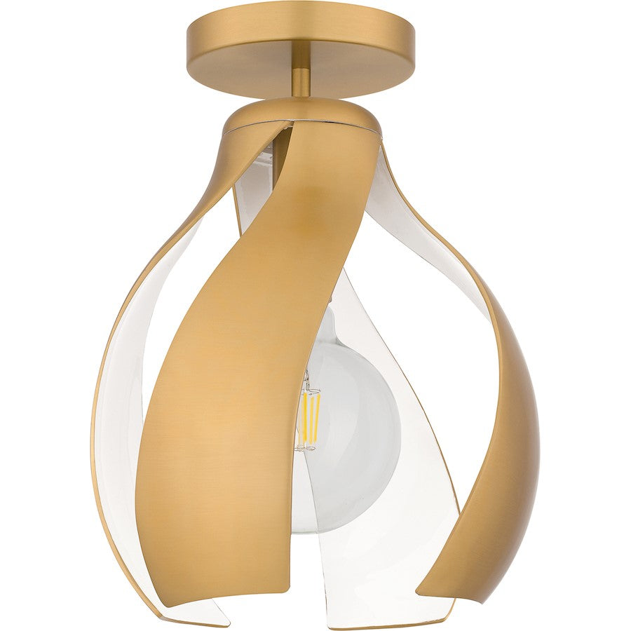 Kiko 1 Light Semi-Flush Mount, Brass/Metal