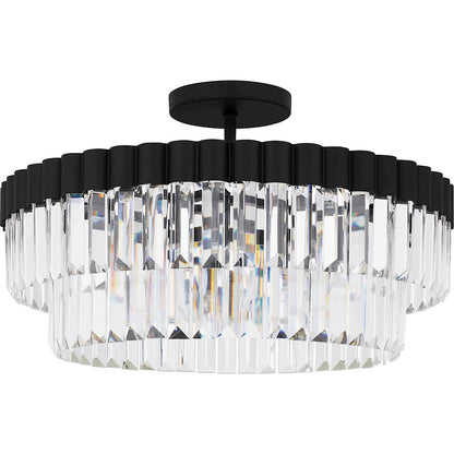 Starlight 4Lt Semi-Flush Mount, Black/Clear Crystal Glass