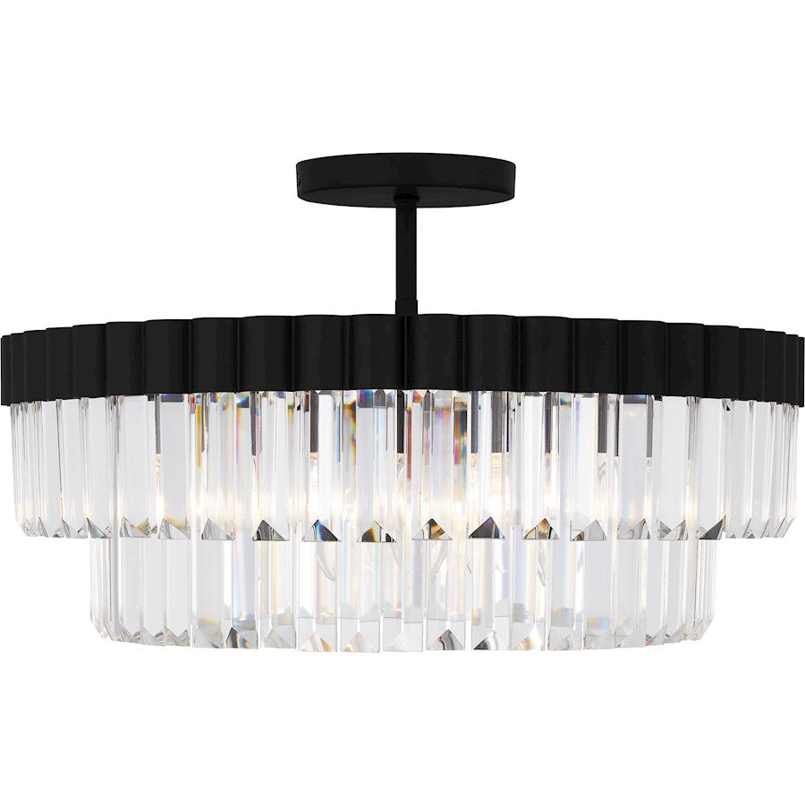 Starlight 4Lt Semi-Flush Mount, Black/Clear Crystal Glass