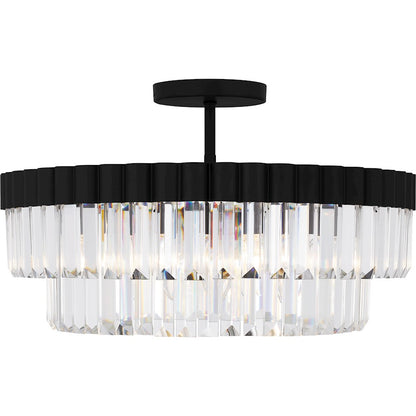 Starlight 4Lt Semi-Flush Mount, Black/Clear Crystal Glass