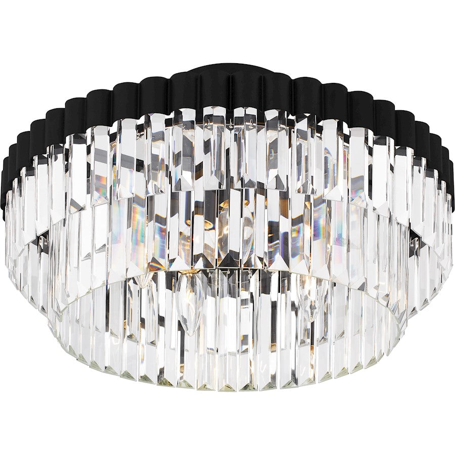 Starlight 4Lt Semi-Flush Mount, Black/Clear Crystal Glass