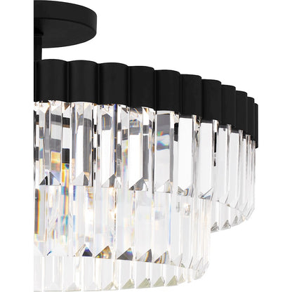 Starlight 4Lt Semi-Flush Mount, Black/Clear Crystal Glass