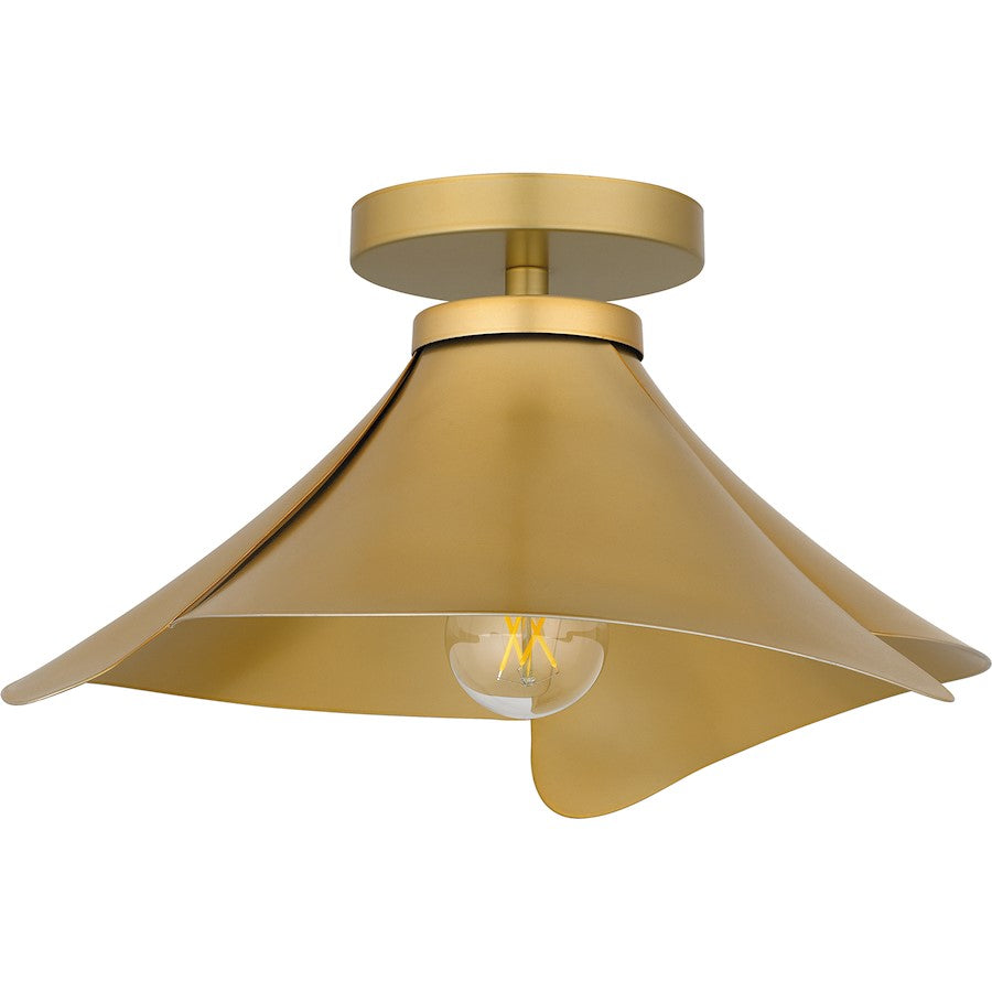 Wisp 1 Light Semi-Flush Mount, Light Gold/Metal