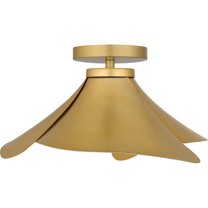 Wisp 1 Light Semi-Flush Mount, Light Gold/Metal