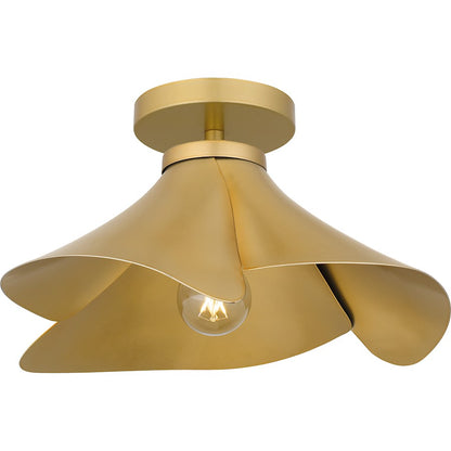 Wisp 1 Light Semi-Flush Mount, Light Gold/Metal