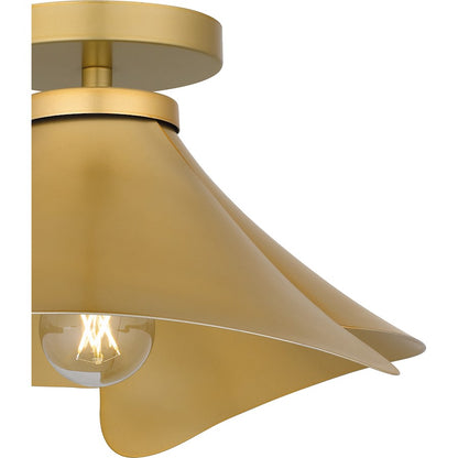 Wisp 1 Light Semi-Flush Mount, Light Gold/Metal