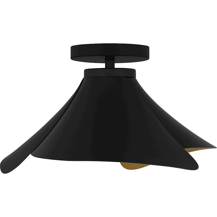 Wisp 1 Light Semi-Flush Mount, Matte Black/Metal