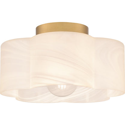 Quoizel Lilly 1 Light Semi-Flush Mount, Brass/Alabaster Glass - QSF6760BWS