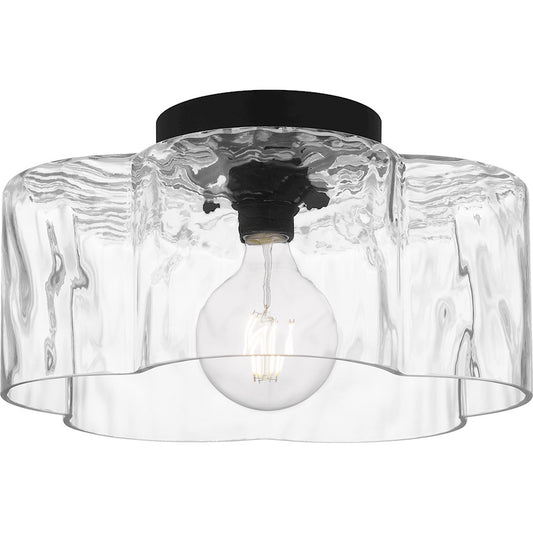 Quoizel Lilly 1 Light Semi-Flush Mount, Black/Clear Water Glass - QSF6760MBK