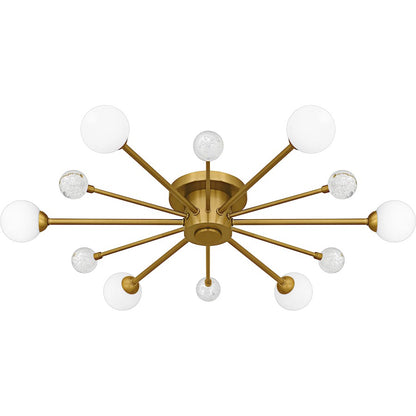 Quoizel Combe 6Lt Semi-Flush, Gold/Opal Etched, Crystal/Bubble - QSF6781BRG