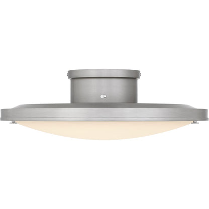 Donne Lt Semi-Flush, Nickel/Etched Painted White Inside
