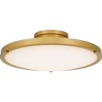 Donne Lt Semi-Flush Mount, Gold/Etched Painted White Inside