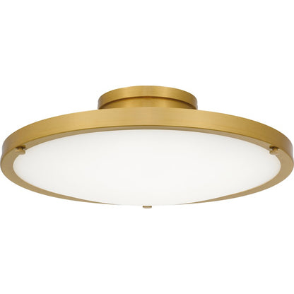 Donne Lt Semi-Flush Mount, Gold/Etched Painted White Inside