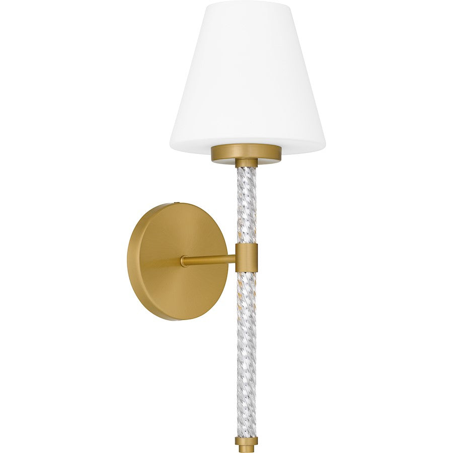 Andrea 1 Light Wall Sconce, Brushed Gold/Opal Etched Glass