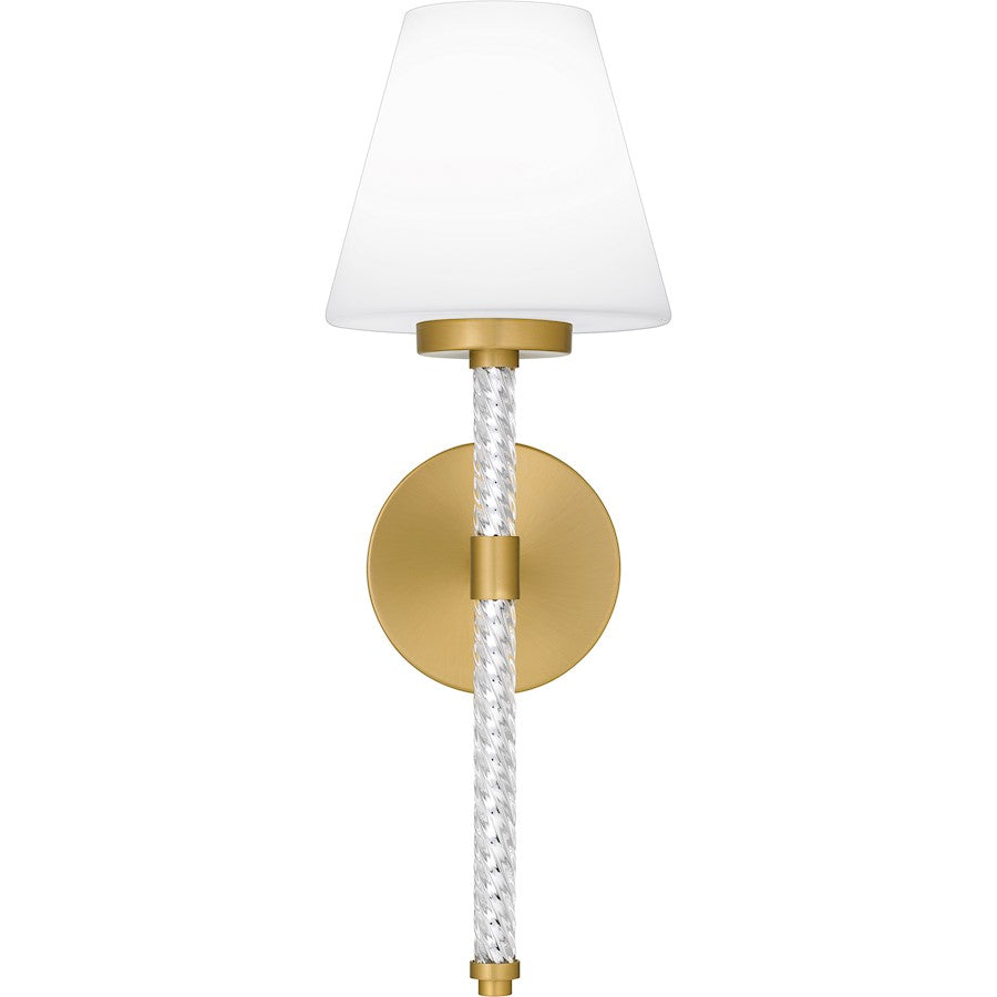 Andrea 1 Light Wall Sconce, Brushed Gold/Opal Etched Glass