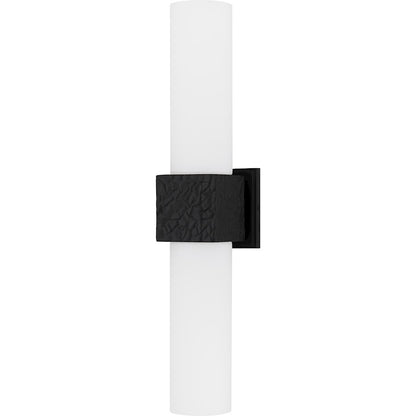 Arline 2Light Wall Sconce, Matte Black/Opal Etched Glass