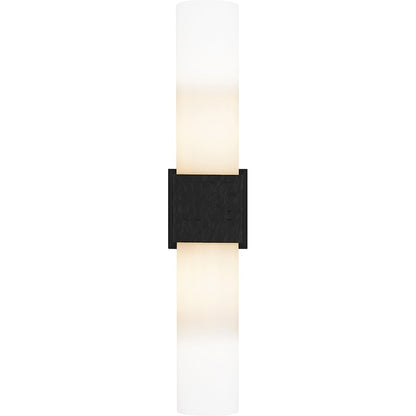 Arline 2Light Wall Sconce, Matte Black/Opal Etched Glass