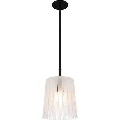 Quoizel Gray 1Lt Mini Pendant, Black/Clear Ribbed Sandblasted - RAY1510MBK