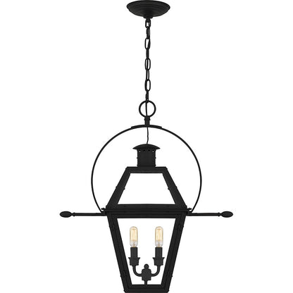 Rue De Royal 2Lt Outdoor Lantern, Black/Clear/Tempering Panel