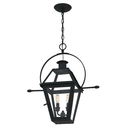 Rue De Royal 2Lt Outdoor Lantern, Black/Clear/Tempering Panel