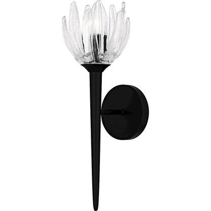 Quoizel Shea 1Light Wall Sconce, Matte Black/Glass - SHA8806MBK