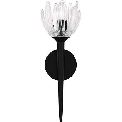Shea 1Light Wall Sconce, Matte Black/Glass