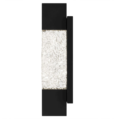 Solace Lt 16" Outdoor Lantern, Black/Handmade Clear Text