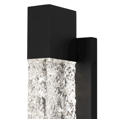 Solace Lt 16" Outdoor Lantern, Black/Handmade Clear Text