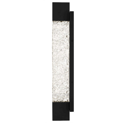Solace Lt 24" Outdoor Lantern, Black/Handmade Clear Text