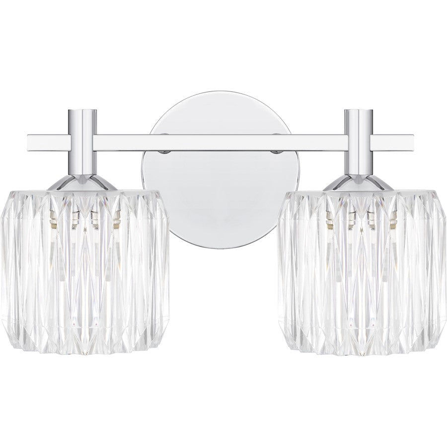 Spade 2Light Bath Light, Polished Chrome/Clear Acrylic