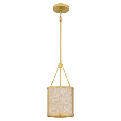 Stoneland 1 Light Mini Pendant, Gold/Faux Capiz Shell