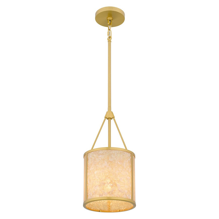 Stoneland 1 Light Mini Pendant, Gold/Faux Capiz Shell