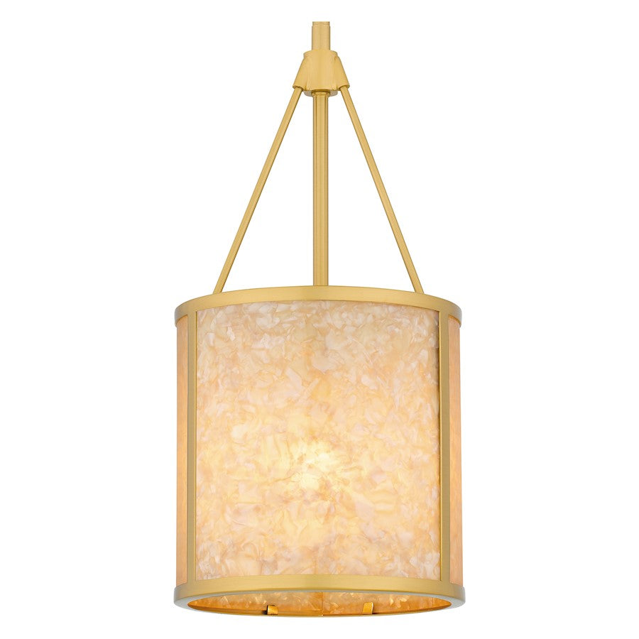 Stoneland 1 Light Mini Pendant, Gold/Faux Capiz Shell