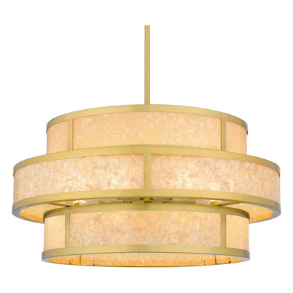 Stoneland 6 Light Pendant, Brushed Gold/Faux Capiz Shell