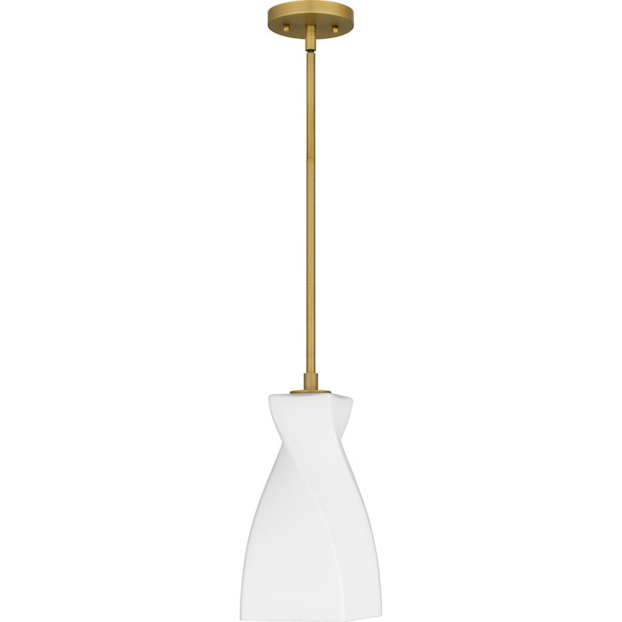 Stetson 1 Light 13" Mini Pendant, Gold/Opal Etched Glass