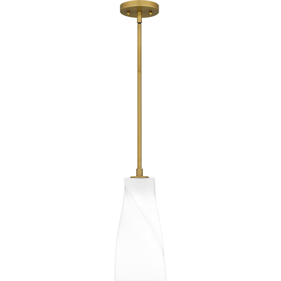 Stetson 1 Light 13" Mini Pendant, Gold/Opal Etched Glass