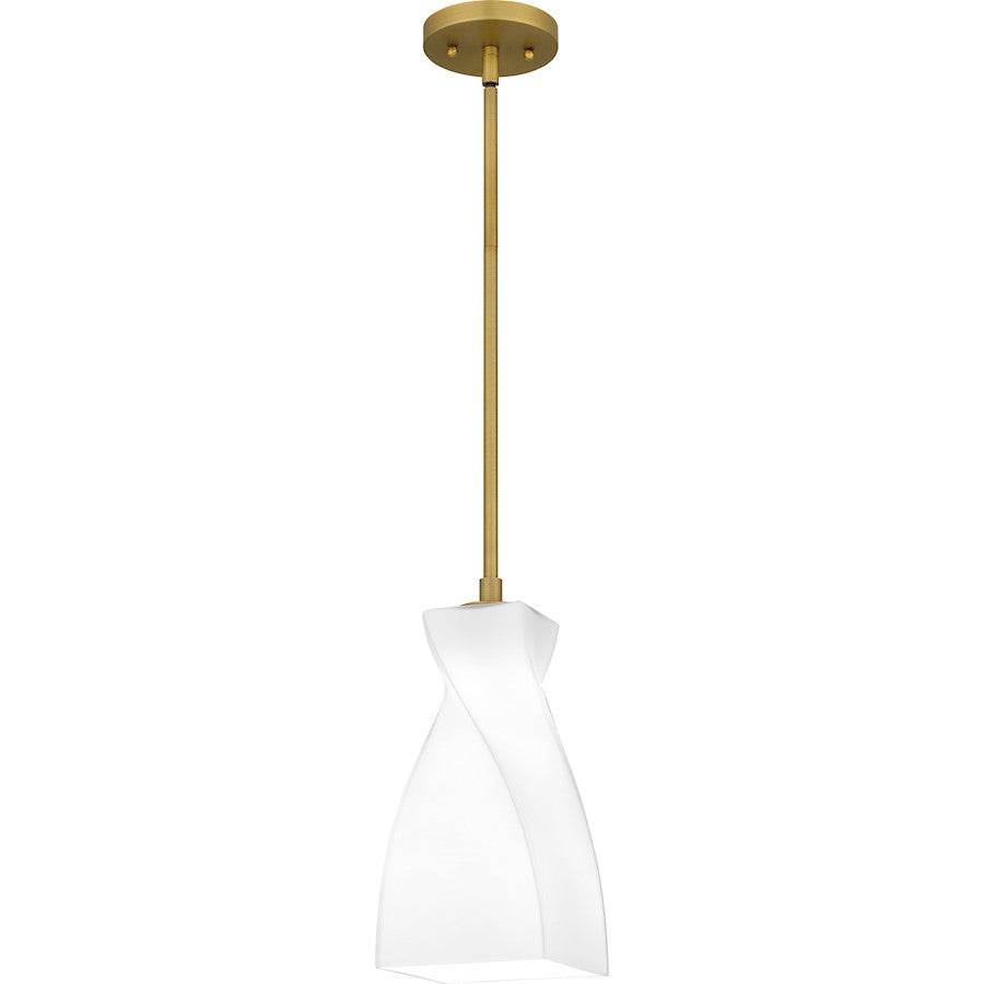 Stetson 1 Light 13" Mini Pendant, Gold/Opal Etched Glass