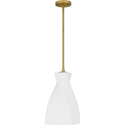 Stetson 1 Light 16" Mini Pendant, Gold/Opal Etched Glass