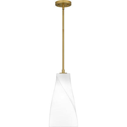 Stetson 1 Light 16" Mini Pendant, Gold/Opal Etched Glass