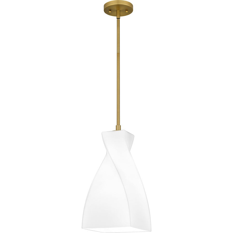 Stetson 1 Light 16" Mini Pendant, Gold/Opal Etched Glass