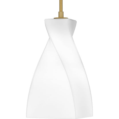 Stetson 1 Light 16" Mini Pendant, Gold/Opal Etched Glass